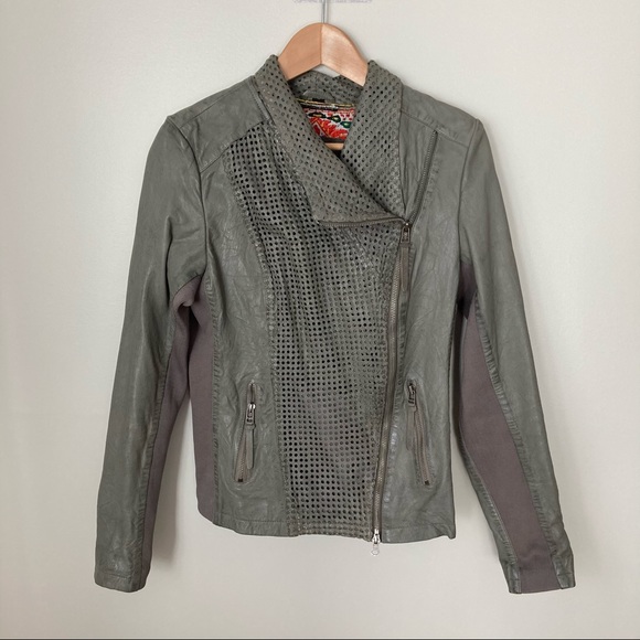 Bano eeMee Genuine Leather Biker Jacket - Picture 2 of 16